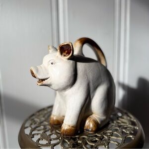 Vintage Stoneware Pig Plant Pitcher
